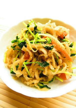☺減塩レシピ♪切干大根と豆苗のごま煮☺-レシピのメイン写真