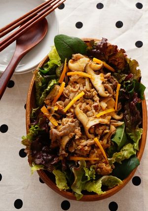 豚こま切れ肉で☆プルコギ風のっけサラダ-レシピのメイン写真