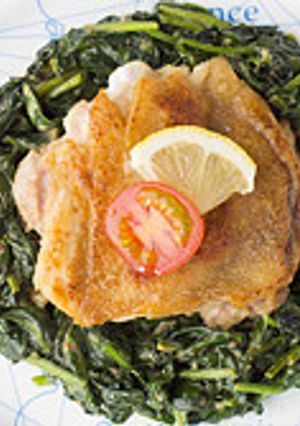 骨つき鶏もも肉のほうれん草ソース-レシピのメイン写真