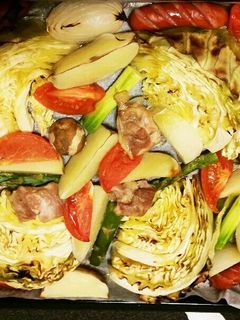 鶏肉とソーセージのぎゅうぎゅう焼き♡-レシピのメイン写真
