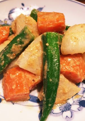 レンジでパーティ料理！野菜のごま味噌和え-レシピのメイン写真