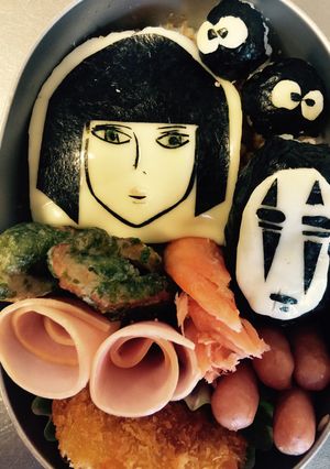キャラ弁 怖すぎるカオナシ とハク-レシピのメイン写真