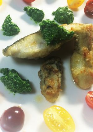鰆と牡蠣のムニエル ほうれん草ソース-レシピのメイン写真