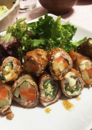 チーズがトロ〜り★野菜の豚肉チーズロール-レシピのメイン写真