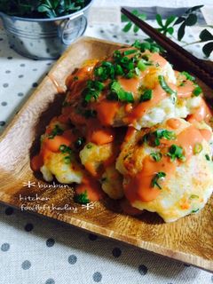 お豆腐とはんぺんのふわふわ焼き♡-レシピのメイン写真