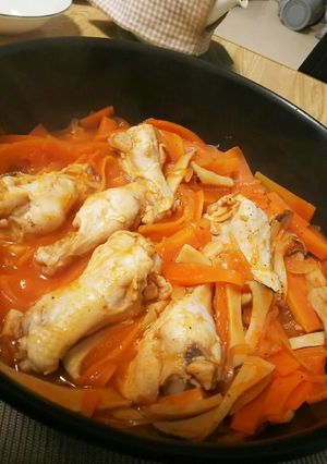 手羽元と野菜ときのこのトマト風蒸し煮-レシピのメイン写真