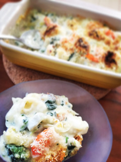 おひとり様分量☆小麦粉からの海老グラタン-レシピのメイン写真
