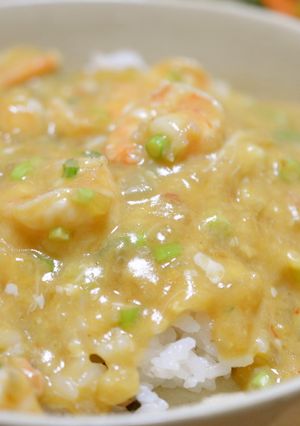 ピリ辛☆ふわとろエビ丼-レシピのメイン写真