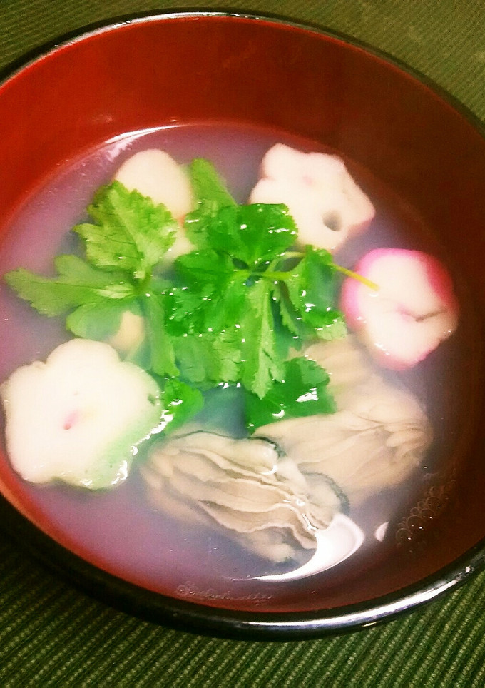 ひな祭り♪白だしDE簡単牡蠣のお吸い物♪-レシピのメイン写真