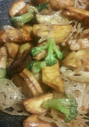薩摩芋と蓮根の手羽元甘辛煮-レシピのメイン写真