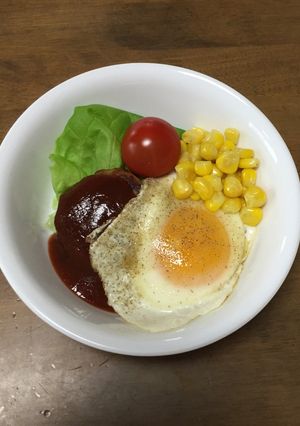 冷凍ハンバーグで時短ロコモコ丼-レシピのメイン写真