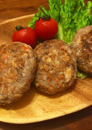 サバの水煮缶で♡蓮根とサバのハンバーグ♡-レシピのメイン写真