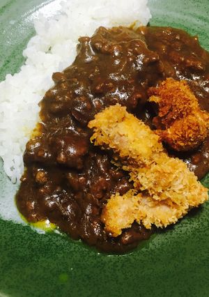 キーマカレーとサクサクチキンカツ-レシピのメイン写真
