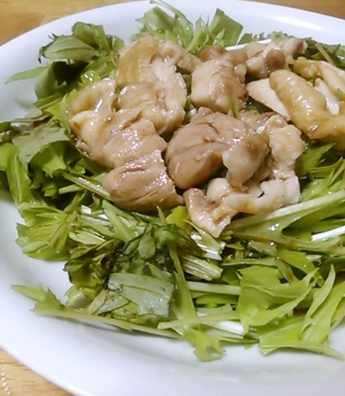 鶏肉と水菜のポン酢サラダ-レシピのメイン写真