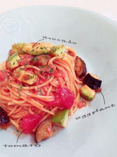 アボカドと茄子のトマトパスタ-レシピのメイン写真