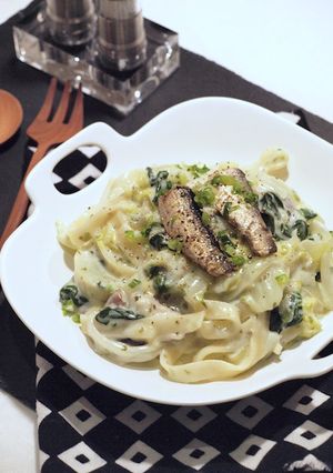 青のりクリームソースのパスタ-レシピのメイン写真