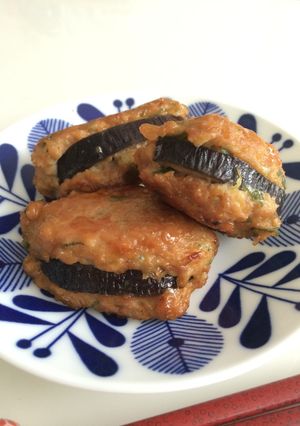 ひき肉のなすはさみ焼き-レシピのメイン写真