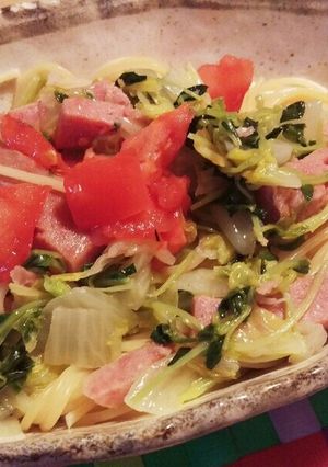 スパムと白菜のシンプルパスタ-レシピのメイン写真