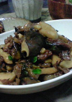 茸と牛肉の大葉ニンニク炒め♬-レシピのメイン写真