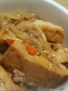 白菜と厚揚げのひき肉あんかけ煮-レシピのメイン写真