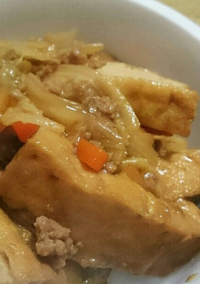 白菜と厚揚げのひき肉あんかけ煮-レシピのメイン写真