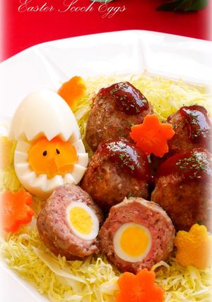 巣ごもりスコッチエッグ(肉団子かつ）-レシピのメイン写真