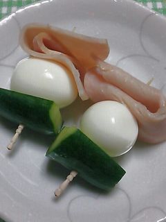 きゅうりハムうずらの串刺し-レシピのメイン写真