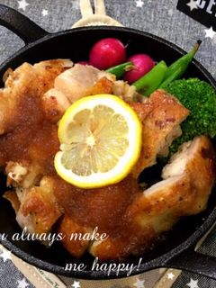 パリっチキンステーキ♡オニオンソース添え-レシピのメイン写真