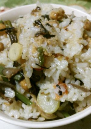 山菜とひじきツナ缶のヘルシーご飯-レシピのメイン写真
