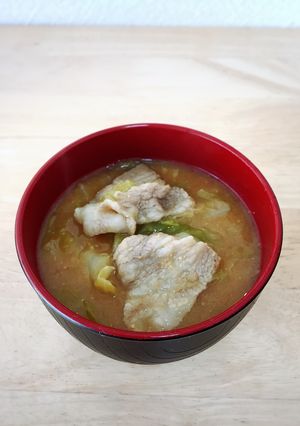 ❤︎モテごはん❤︎豚バラキャベツ味噌汁-レシピのメイン写真