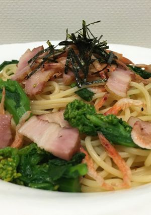 簡単♪ 菜の花と桜海老のパスタ 10分-レシピのメイン写真