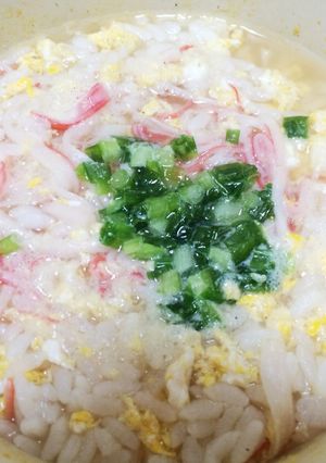 カニカマで高級料理店の味☆カニ雑炊！-レシピのメイン写真