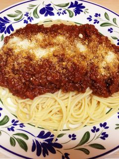 野菜ジュースで絶品ミートソースパスタ-レシピのメイン写真