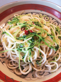 豆苗スパペペロンチーノ-レシピのメイン写真