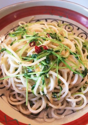 豆苗スパペペロンチーノ-レシピのメイン写真