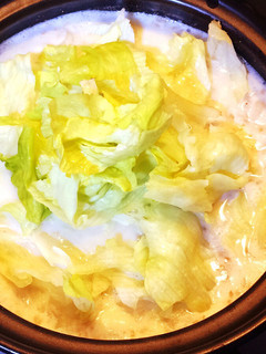 豆乳とレタスの鍋焼きうどん-レシピのメイン写真