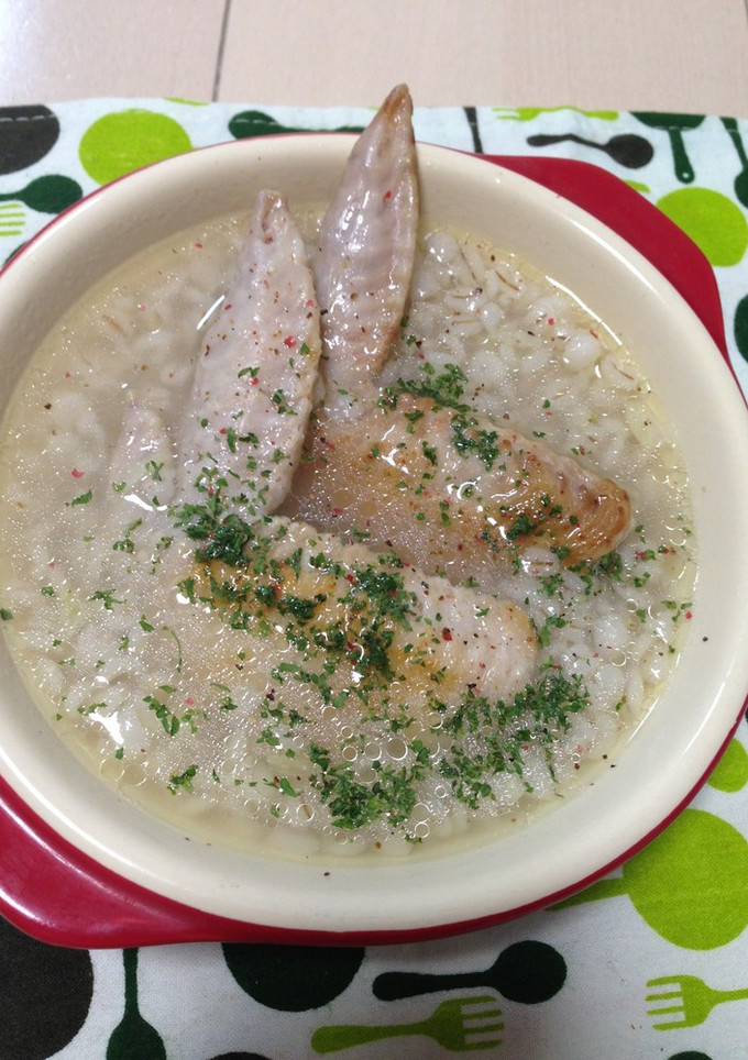 手羽先と押し麦のほっこりスープ(^O^)-レシピのメイン写真