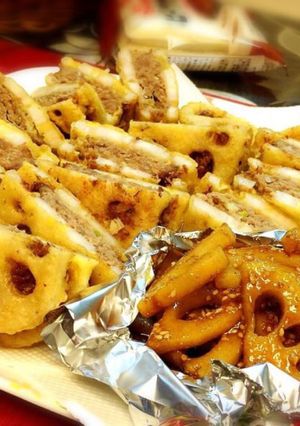腹ペコ君には最高！レンコン挟み揚げ-レシピのメイン写真