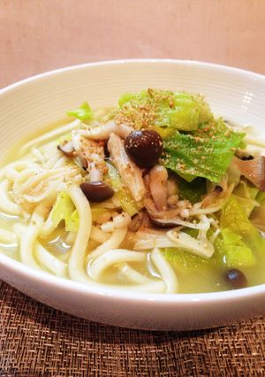 簡単！キャベツときのこのバター醤油うどん-レシピのメイン写真
