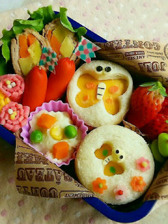 サンドイッチで♪蝶々の春弁当♡-レシピのメイン写真