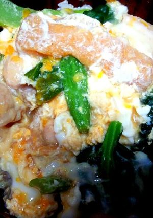 小松菜と油揚げの親子丼-レシピのメイン写真
