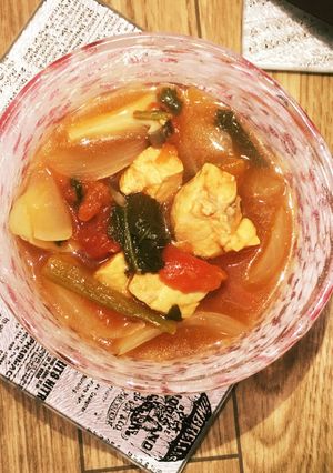 きれいにダイエット♡ムネ肉のトマトスープ-レシピのメイン写真