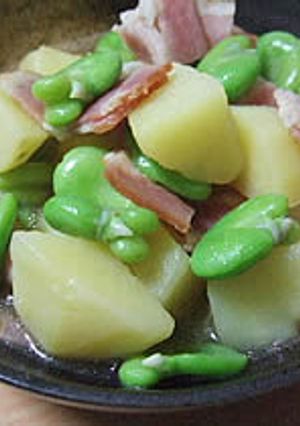 春のそら豆とじゃがベーコンの煮物-レシピのメイン写真