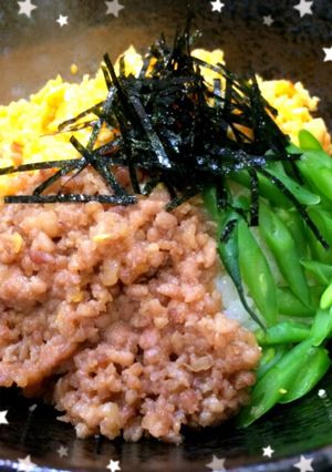 簡単★子供大好きしっとり三色丼〜常備食-レシピのメイン写真