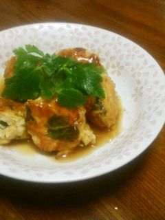 三つ葉の鶏だんご♪生姜あんかけ-レシピのメイン写真