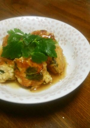 三つ葉の鶏だんご♪生姜あんかけ-レシピのメイン写真