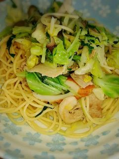 節約 豚肉とキャベツの柚子胡椒パスタ-レシピのメイン写真