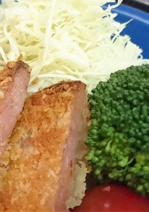 揚げずにジューシー【超分厚いハムカツ】♪-レシピのメイン写真