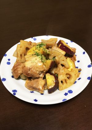 バルサミコ酢風！さつまいも鳥モモ肉炒め-レシピのメイン写真