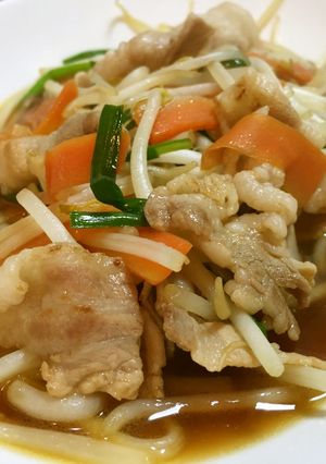 シャキシャキもやしバラ肉炒め-レシピのメイン写真